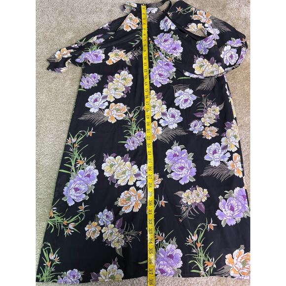 Truth And Fable Women’s Black Floral Shoulder Frill Dress Size XL E125 - Picture 9 of 10